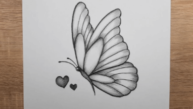 Simple:4m1au_G6ucq= Butterfly Drawing