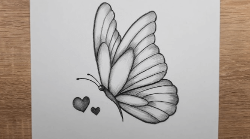 Simple:4m1au_G6ucq= Butterfly Drawing